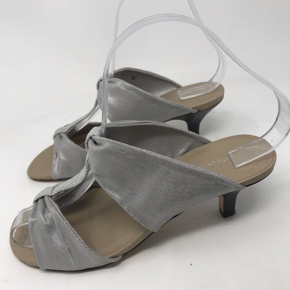Donald J Pliner Randi Sandals Silver Metallic Heel - Picture 4 of 8